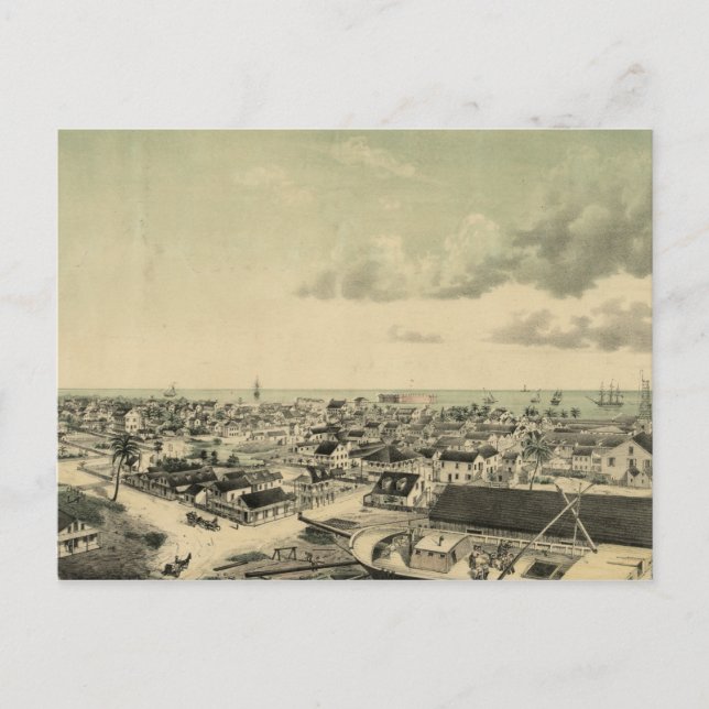 Postal Vintage Key West Ilustracion (Anverso)