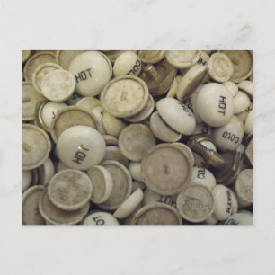 Postal Vintage Knobs de porcelana fría y caliente