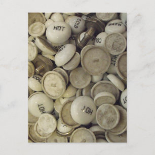Postal Vintage Knobs de porcelana fría y caliente
