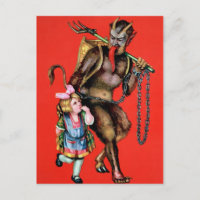 Vintage Krampus con Little Girl