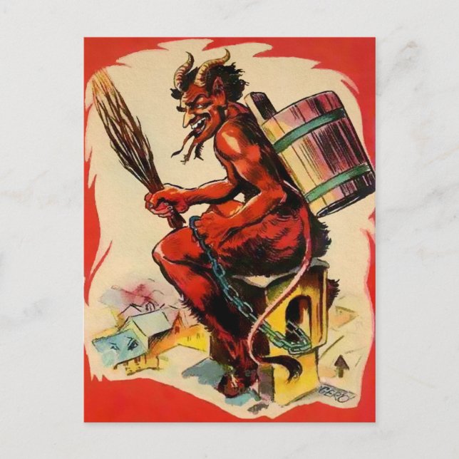 Postal Vintage Krampus Devil (Anverso)