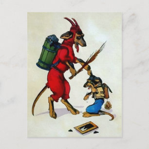 Postal Vintage Krampus Dogs