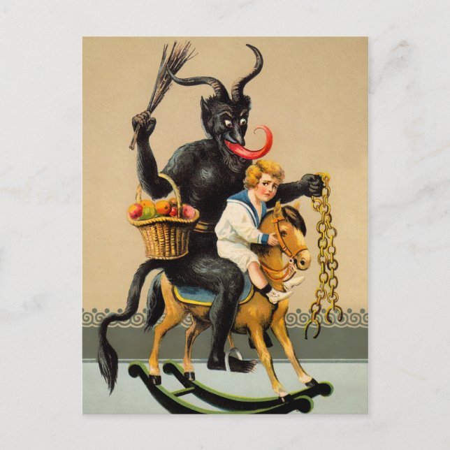 Postal Vintage Krampus Rocking Horse (Anverso)