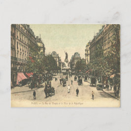 Postal Vintage La Place de la Republique, París, Francia