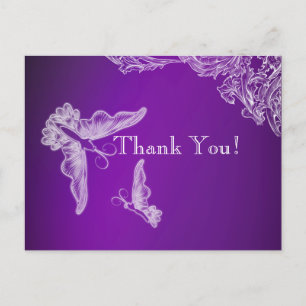 POSTAL VINTAGE LACE & BUTTERFLIES PURPLE OMBRÉ