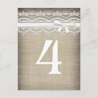 Vintage Lace & Linen Rustic Elegance Número de mes