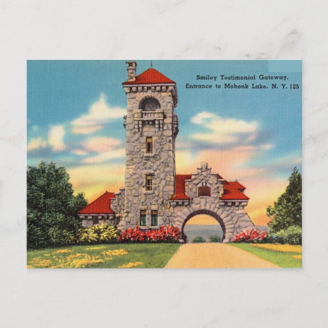 Postal Vintage, lago Mohonk, Nueva York (Anverso)