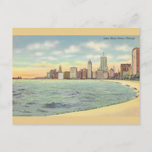 Postal Vintage Lake Shore Drive Chicago Postcard