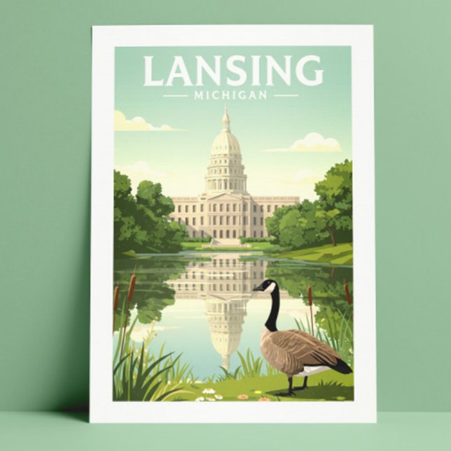 Postal Vintage Lansing Michigan (Subido por el creador)