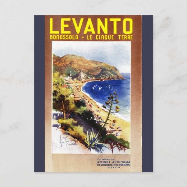 Postal Vintage Levanto Génova Italia Turismo (Anverso)