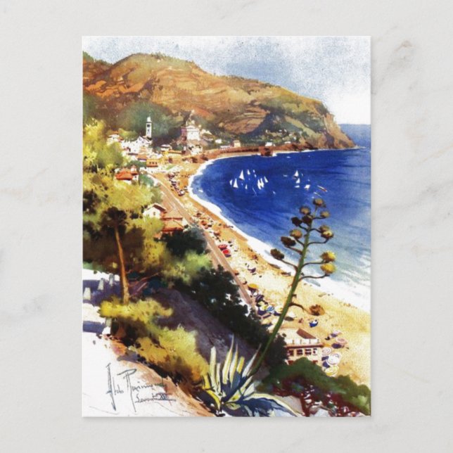 Postal Vintage Levanto Génova Italia Turismo (Anverso)