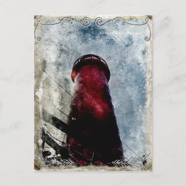 Postal Vintage Lighthouse Close-Up (Anverso)