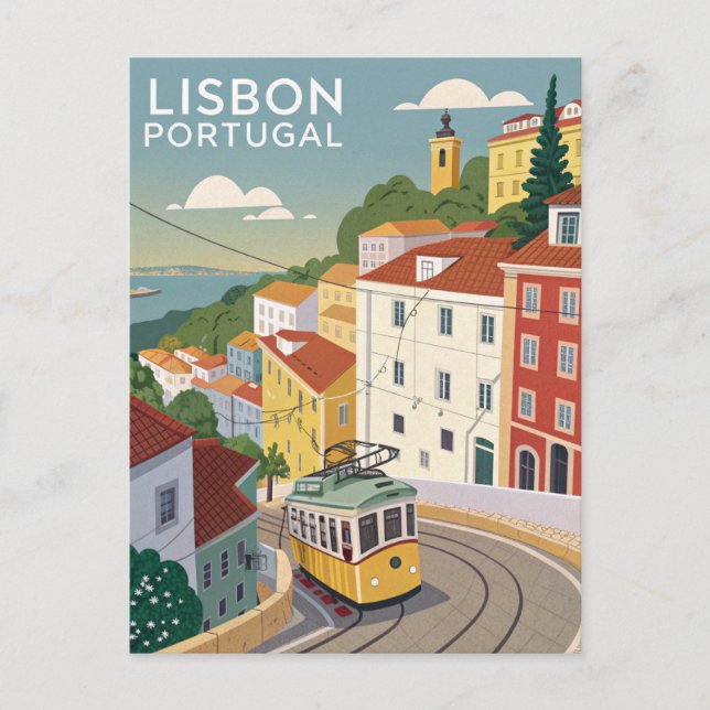 Postal Vintage Lisbon Travel (Anverso)
