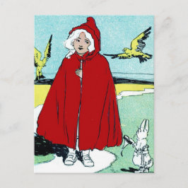Postal Vintage Little Red Riding Hood