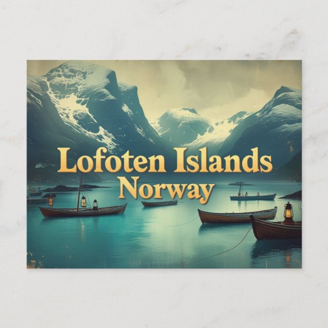 Postal Vintage Lofoten Magic (Anverso)