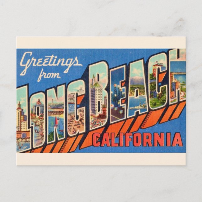 Postal Vintage Long Beach CA (Anverso)