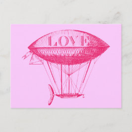 Postal Vintage Love Zeppelin Pink