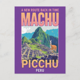 Postal Vintage Machu Picchu Peru Travel