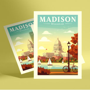 Postal Vintage Madison Wisconsin