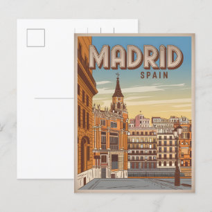 Postal Vintage Madrid España vista los recuerdos, regalos