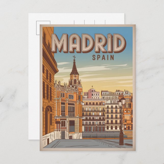 Postal Vintage Madrid España vista los recuerdos, regalos (Anverso / Reverso)
