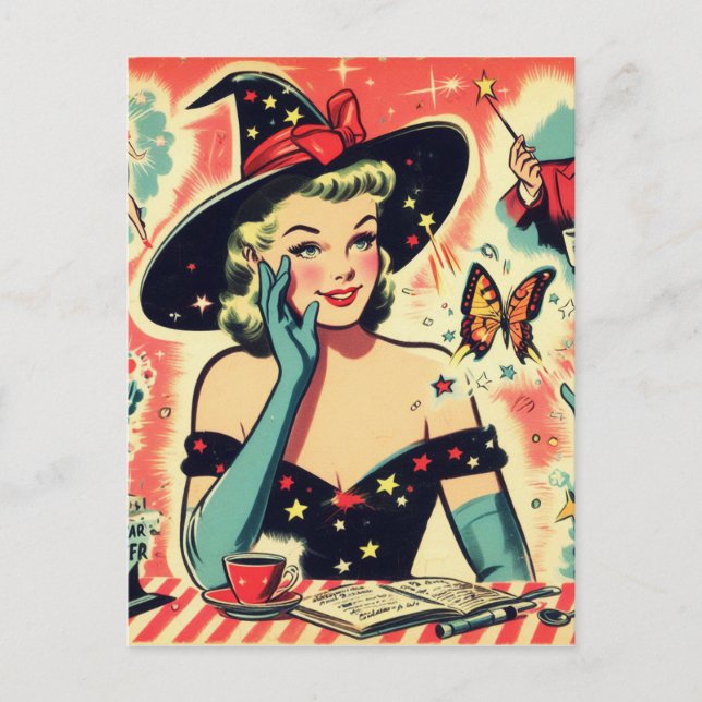 Postal Vintage Magicie Pin Up (Anverso)