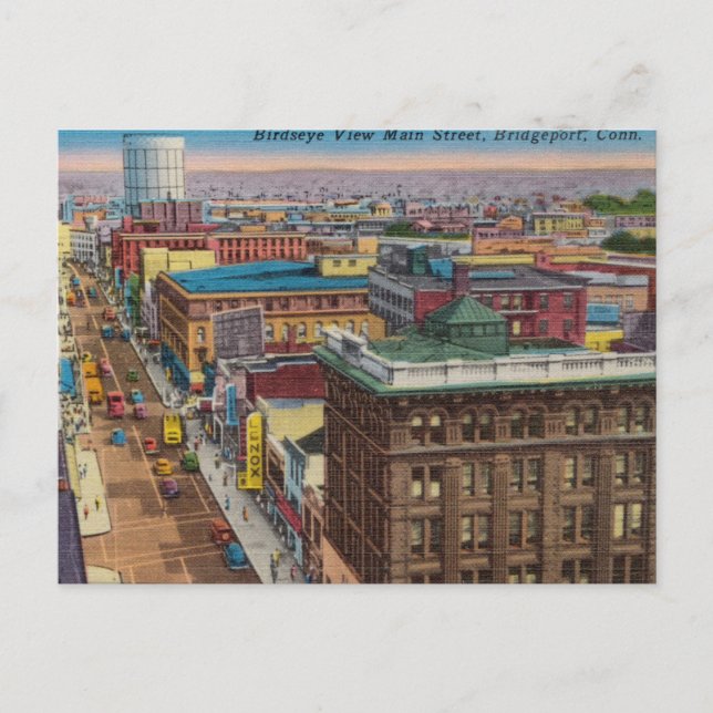 Postal Vintage, Mainstreet, Bridgeport, Connecticut (Anverso)