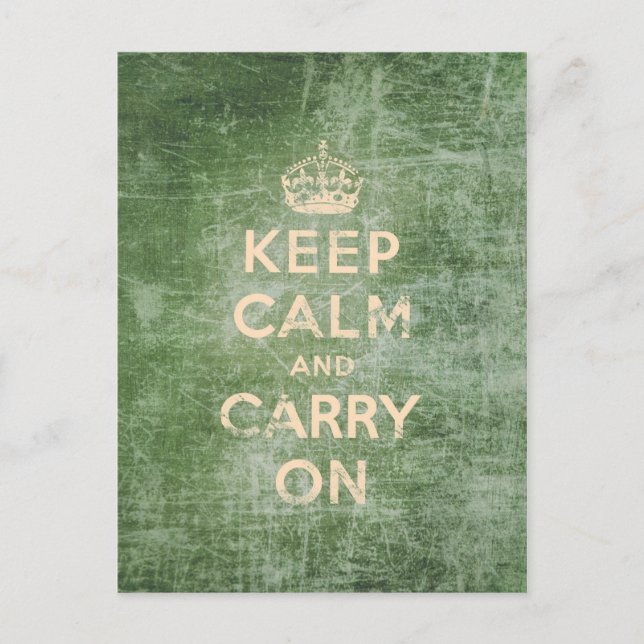 Postal Vintage mantener la calma y continuar (Anverso)