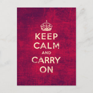 Postal Vintage mantener la calma y continuar
