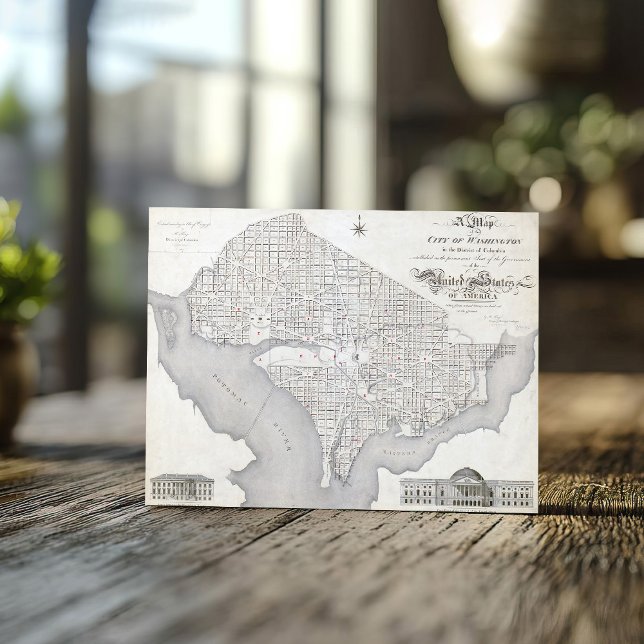 Postal Vintage Map of Washington DC (Subido por el creador)