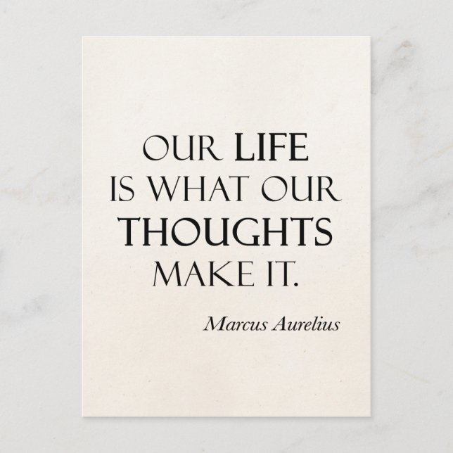 Postal Vintage Marcus Aurelius Life Thoughts Hacen Cita (Anverso)