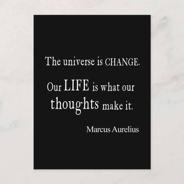 Postal Vintage Marcus Aurelius Universe Change Life Cita (Anverso)