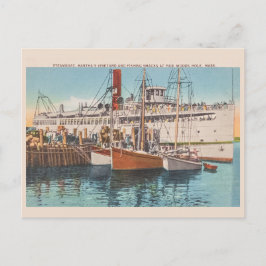 Postal Vintage Martha's Vineyard Steamboat & Fishing Pier