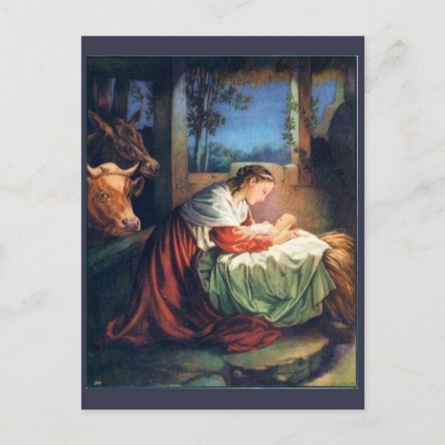 Postal Vintage Mary and Baby Jesus (Anverso)