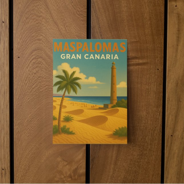Postal Vintage Maspalomas Gran Canaria (colorful vintage maspalomas gran canaria postcard)