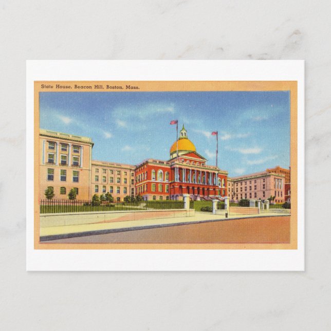 Postal Vintage Massachusetts State House / Capitol (Anverso)