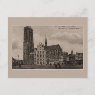 Postal Vintage Mechelen Malines Grote Markt Grand Place