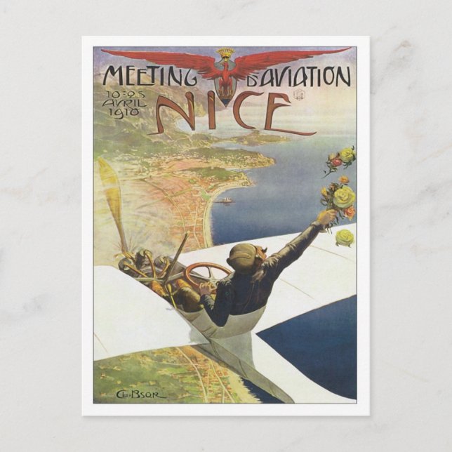 Postal Vintage Meeting D'Aviation Nice (Anverso)