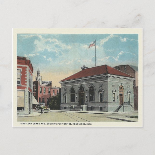 Postal Vintage Menominee Michigan (Anverso)