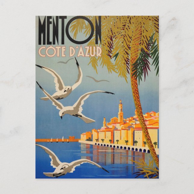 Postal Vintage Menton CoTe D'azur (Anverso)