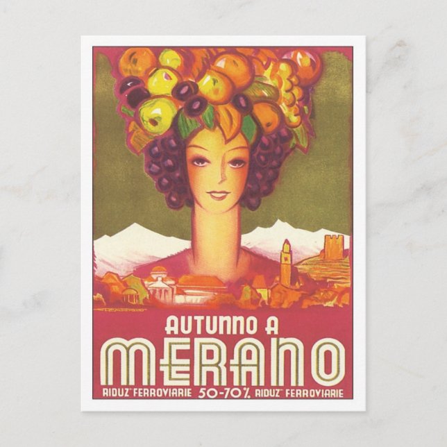 Postal Vintage Merano Autunno (Anverso)