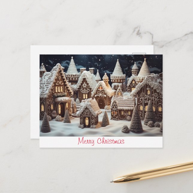 Postal Vintage Merry Christmas (Anverso/Reverso In Situ)