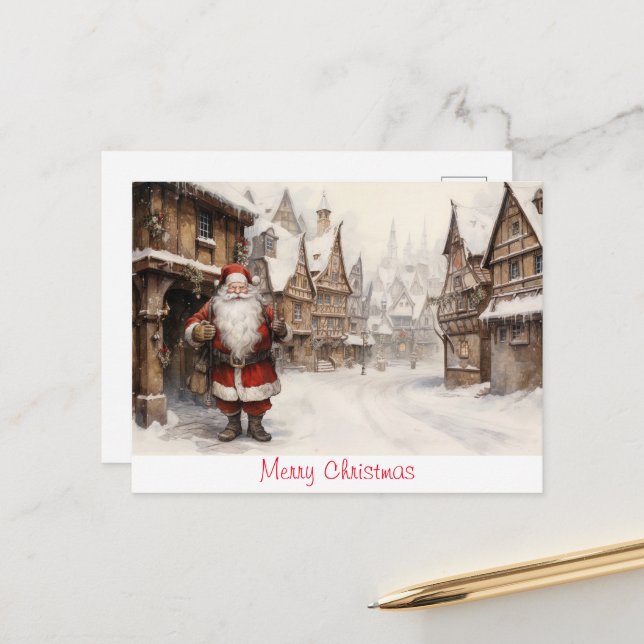 Postal Vintage Merry Christmas (Anverso/Reverso In Situ)