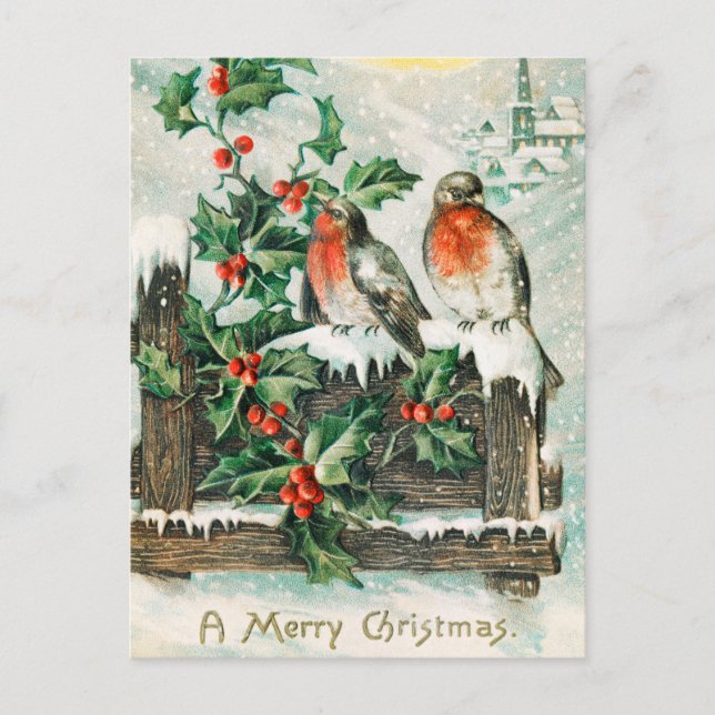 Postal Vintage Merry Christmas (Anverso)