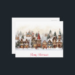 Postal Vintage Merry Christmas<br><div class="desc">Tarjeta postal navideña para tu familia</div>