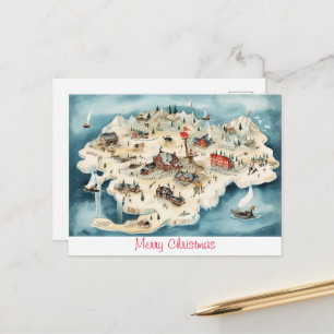 Postal Vintage Merry Christmas