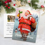 Postal Vintage Merry Christmas Santa Personalizado Foto<br><div class="desc">Celebre la temporada con esta tarjeta postal de Navidades que incluye un ilustracion de Santa por excelencia y una nota personal de personalizado y su foto al revés. Borre fácilmente estas opciones. Esta postal le traerá una sonrisa tanto a los amigos como a la familia.</div>