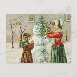 Postal Vintage Merry Christmas Winowman
