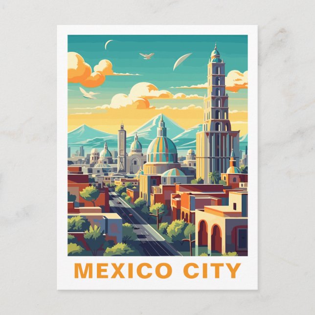 Postal Vintage Mexico City, Mexico: Travel Postcard (Anverso)