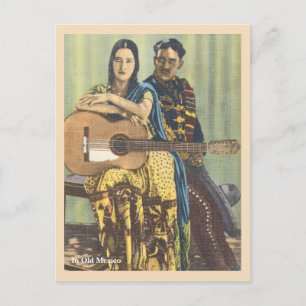 Postal Vintage México con guitarra